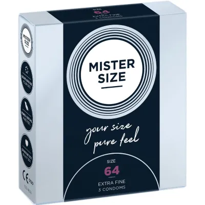Préservatifs grande taille 64 mm ultra confort x3 - Mister Size