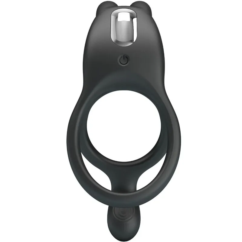 Anneau Vibrant Seth Double Stimulation Noir - Pretty Love