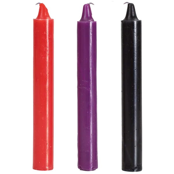 Lot de 3 bougies colorées