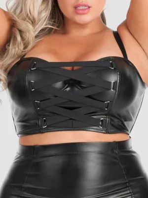 Soutien-gorge top effet cuir Fierce 3X/4X