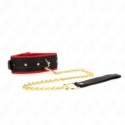 Collier avec Laisse Ajustable 33-48cm Tissu Uni - KINK