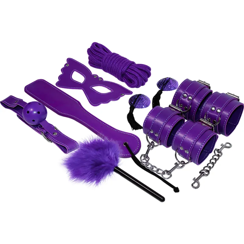 Kit BDSM 8 pièces Experience Bondage violet - Experience