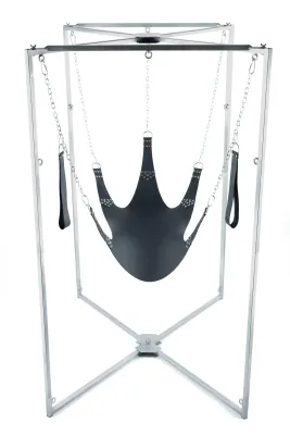 Kit Sling Cuir 5 Points Noir Armature Grise