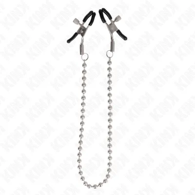 Pinces à tétons avec chaîne de billes 30 cm - Kink