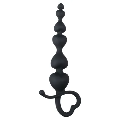 EasyToys - Perles anales avec poignée en forme de cœur - 18,5 cm