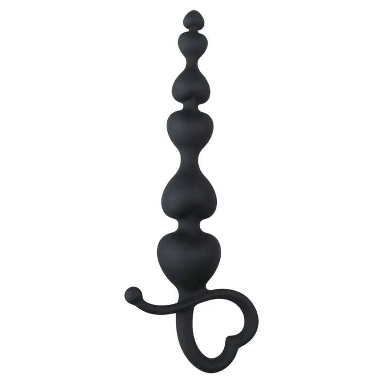 EasyToys - Perles anales avec poignée en forme de cœur - 18,5 cm