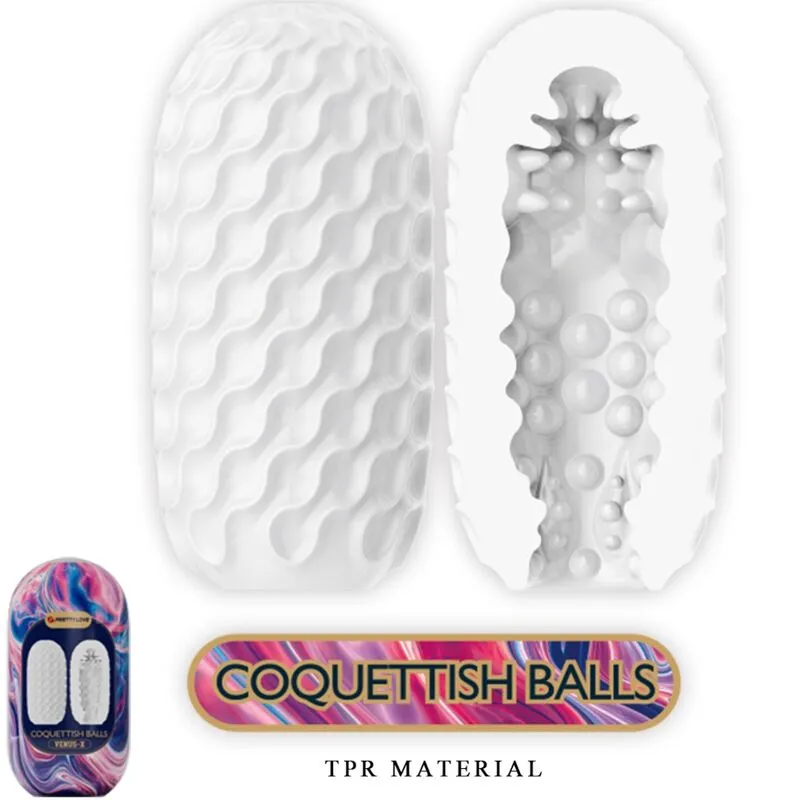 Masturbateur Coquettish Balls Blanc - Pretty Love