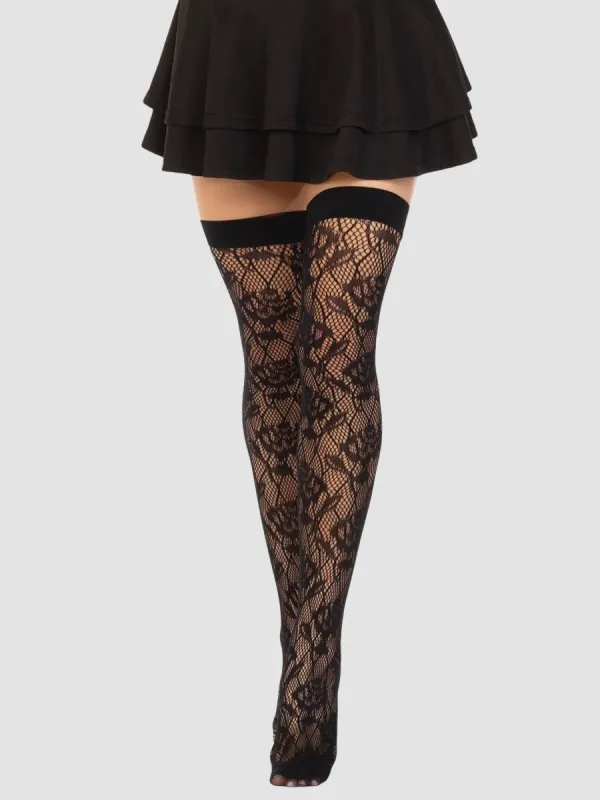 Bas 6216 dentelle roses