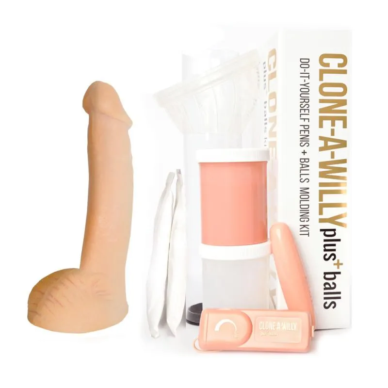 Clone-A-Willy – Kit Godemichet Vibrant avec Testicules – Beige