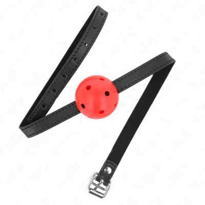 Bâillon à boule respirant rouge 4,5 cm - Kink