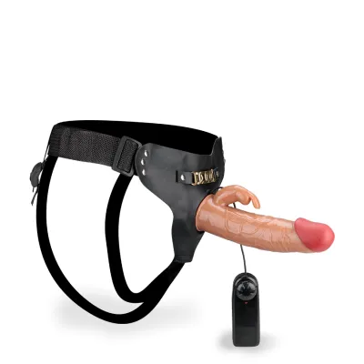 Gode ceinture creux vibrant avec rabbit Munoo