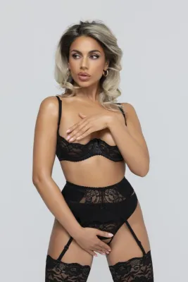 Christine - Ensemble 3 pièces Soutien-gorge Ouvert et Slip Ouvert Gush