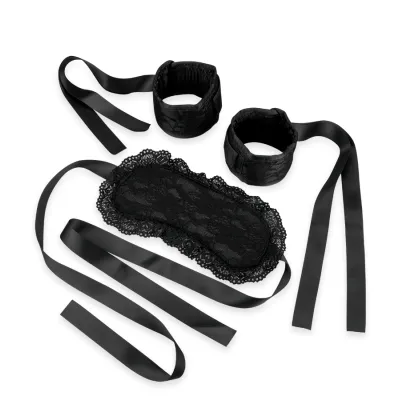 Masque et menottes dentelle et rubans Lace Me Up