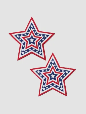 Caches-Tétons Étoile USA Rouge, Blanc & Bleu