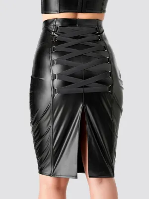 Jupe effet cuir Fierce S