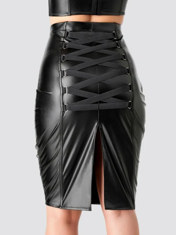Jupe effet cuir Fierce S