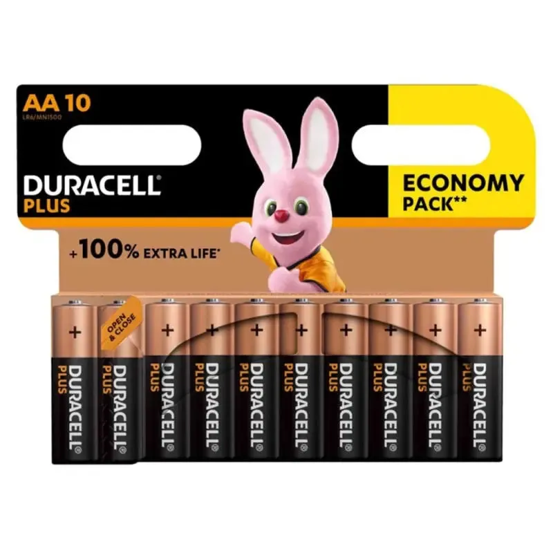 Piles alcalines AA LR6 Plus Power 100 lot de 10 - Duracell