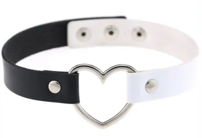 Ras de cou HEART DUO Blanc-Noir