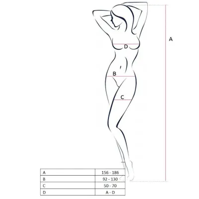 Bodystocking Résille Brodé BS062 Blanc Taille Unique - Passion