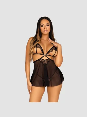 Nuisette ouverte 86141 dentelle noir