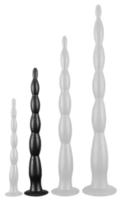 Gode long SCALE BEADS M 40 x 4cm Noir