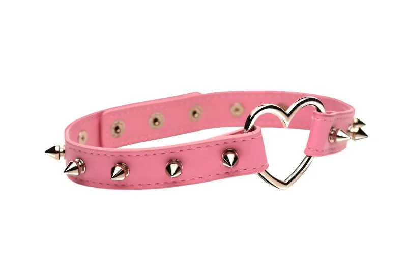 XR Brands - Collier Cœur Piquants - Rose