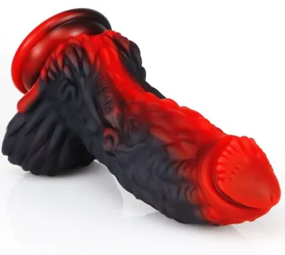 Gode Dragon YONG 15 x 5.5cm Noir-Rouge