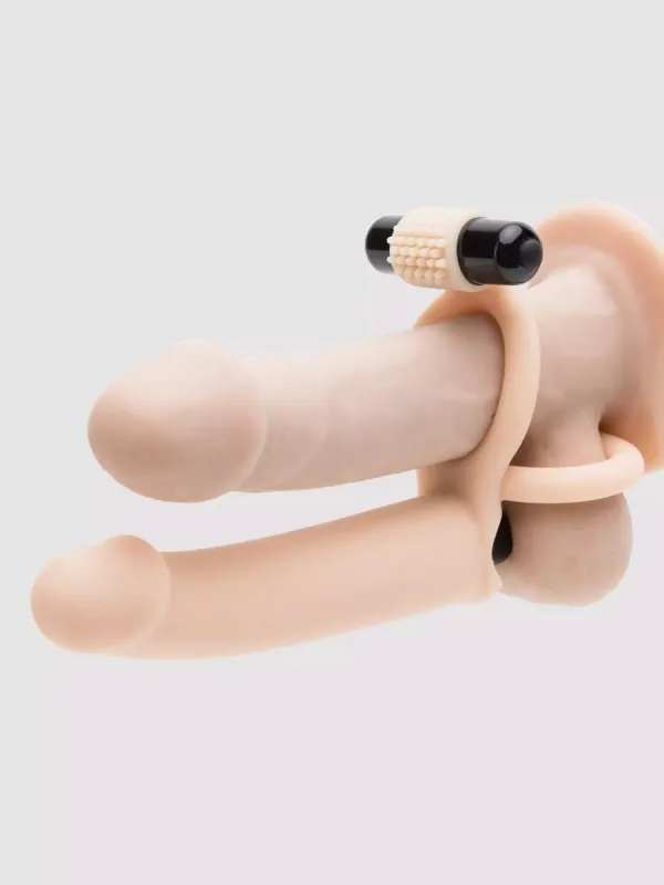 Anneau vibrant double pénétration Double Fun Realistic beige