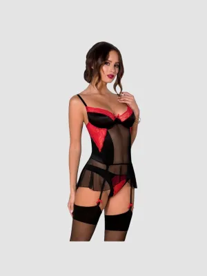 Guêpière Odina Noire & Rouge