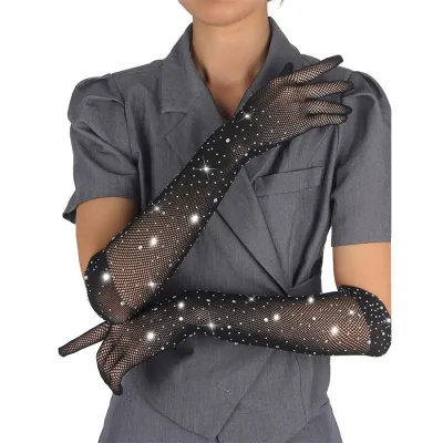 Gants Shine Transparents Noirs S/M - Subblime