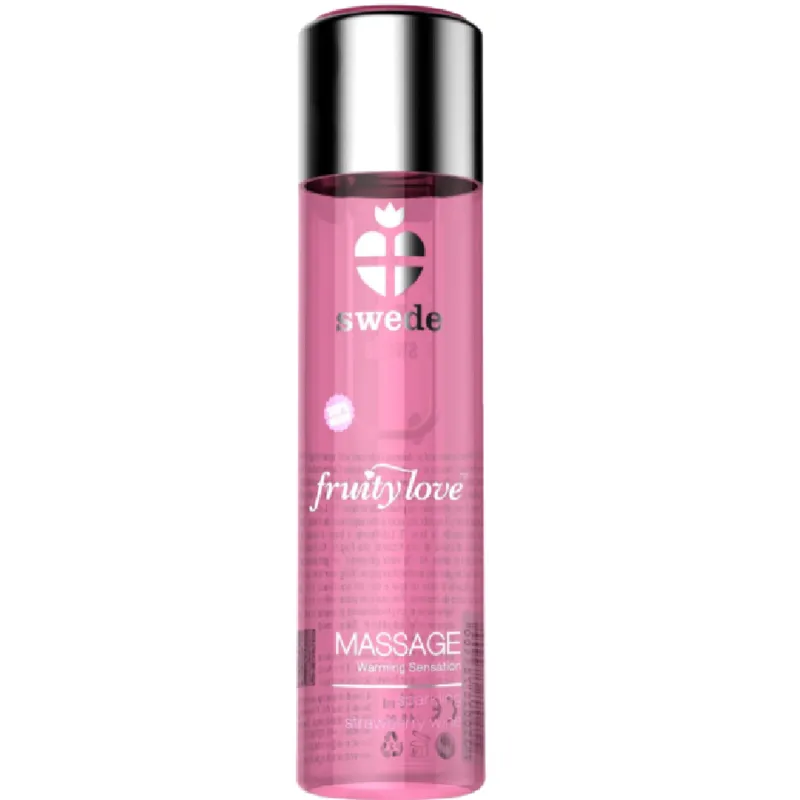 Huile Massage Fruity Love Effet Chauffant Fraise - Swede