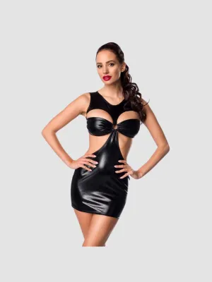 Robe mini ouverte 18293 wetlook noir