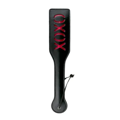 Easytoys Fetish - Tapette à fessée noir en cuir - XOXO