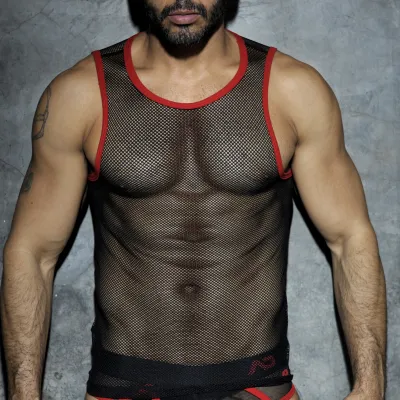 Débardeur Fetish Mesh Rouge