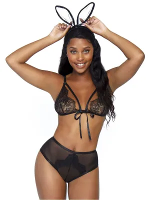 Costume Bunny 3 Pièces Noir