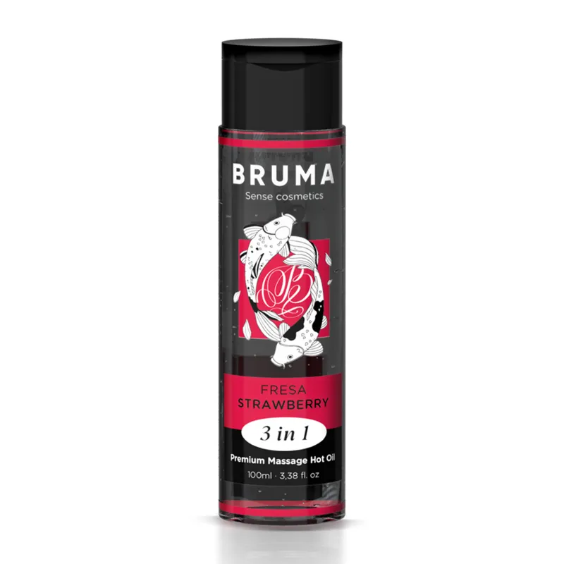 Huile Massage Chauffante Premium Fraise 3en1 100ml - Bruma