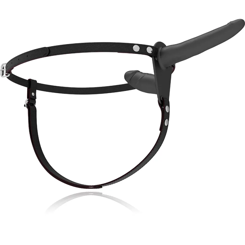 Gode Ceinture Double Pénétration Vibrant Noir 15cm - Fetish