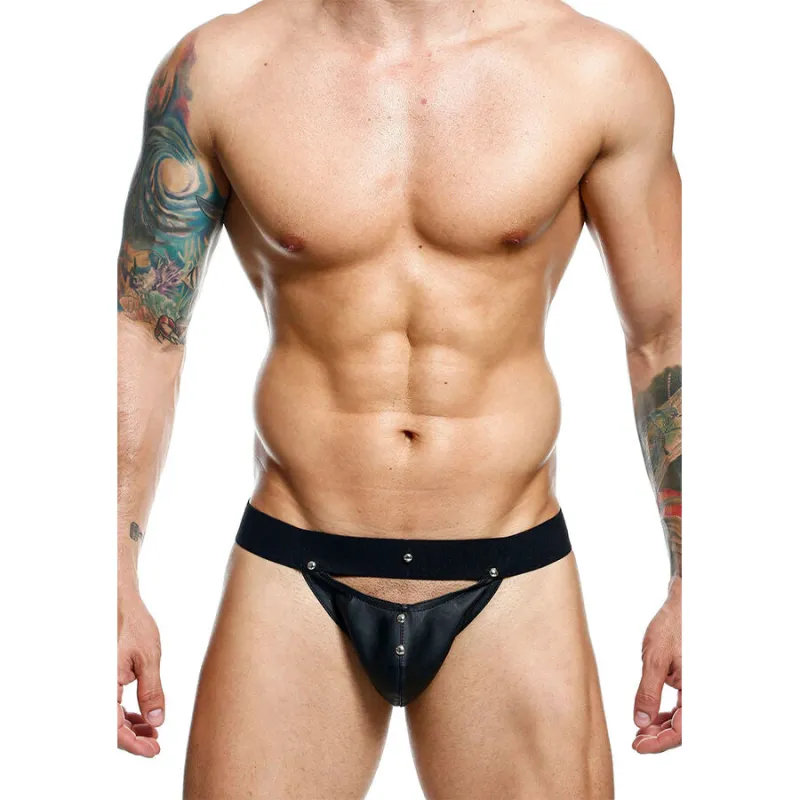 Jockstrap Peekabo Similicuir Noir Taille Unique - Dngeon