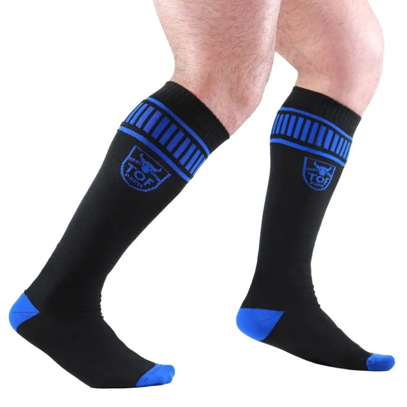 TOF Paris Chaussettes hautes FOOTISH Noir-Bleu