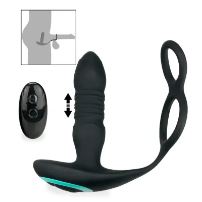 Vibromasseur anal Stimulateur de prostate va-et-vient télécommandé Free Ride - Noir
