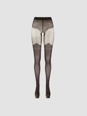 Collant Noir Ouvert 2 Epaisseurs