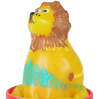 Préservatif Fantaisie Peint à la Main Lion Assis - Condomerie