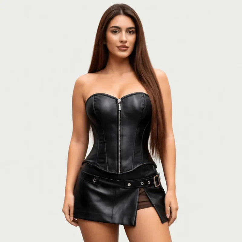 Corset Wetlook Zip OhYeah - 40 Noir