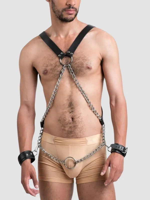 Harnais de corps avec menottes et cockring Deluxe