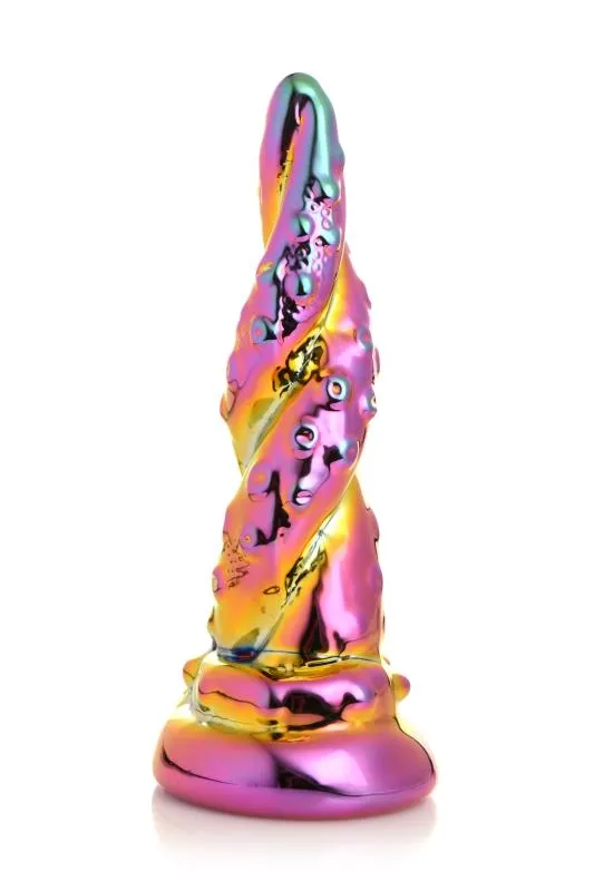Creature Cocks - Dildo en Verre Envoûtant Arc-en-ciel - Jaune & Rose