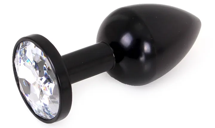 Plug Bijou Anal Alu GEM LIGHT 6 x 2.8 cm Noir