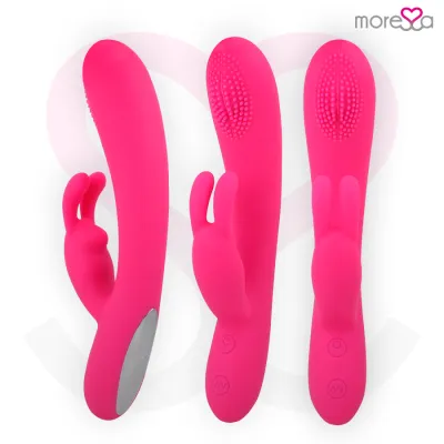 Vibromasseur rabbit rechargeable Gino en silicone - Moressa