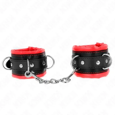 Menottes BDSM Lourdes Fourrure Rouge Ajustables - KINK
