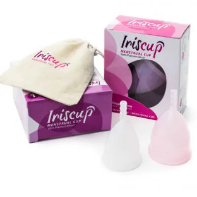 Coupe menstruelle IrisCup rose taille L + sac - IrisCup