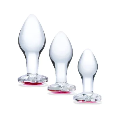 Kit 3 Bijoux Intimes Heart Jewel Glass Training